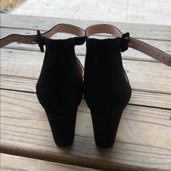 Iamqoo Women’s Size 8.5 Black Almond Toe Ankle Strap High Heels Strappy 3.5” - Picture 9 of 11